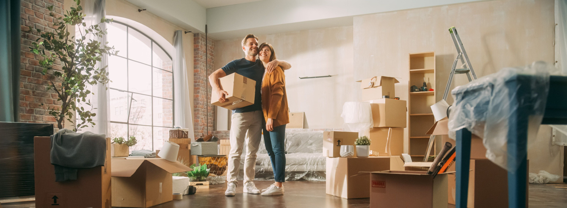 Happy Family with new house